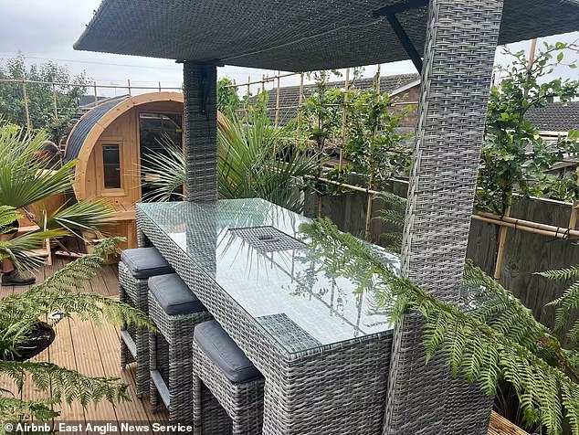 The Daily Mail heard rumours that one amorous couple had been spotted over the garden fence, having sex on the glass-topped dining table on the decking during the summer