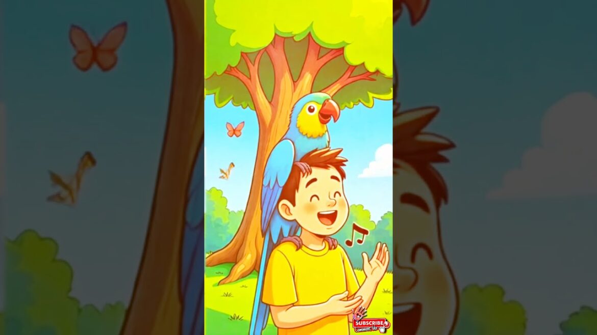 "Happy Boy and Parrot in the Garden" | Hindi Song |  #YouTube #cartoon #viral #viralvideo