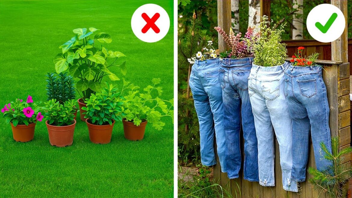Upcycle Old Clothes into Stunning Garden Décor! ✂️✨ Upcycle Old Clothes into Stunning Garden Décor! ✂️✨