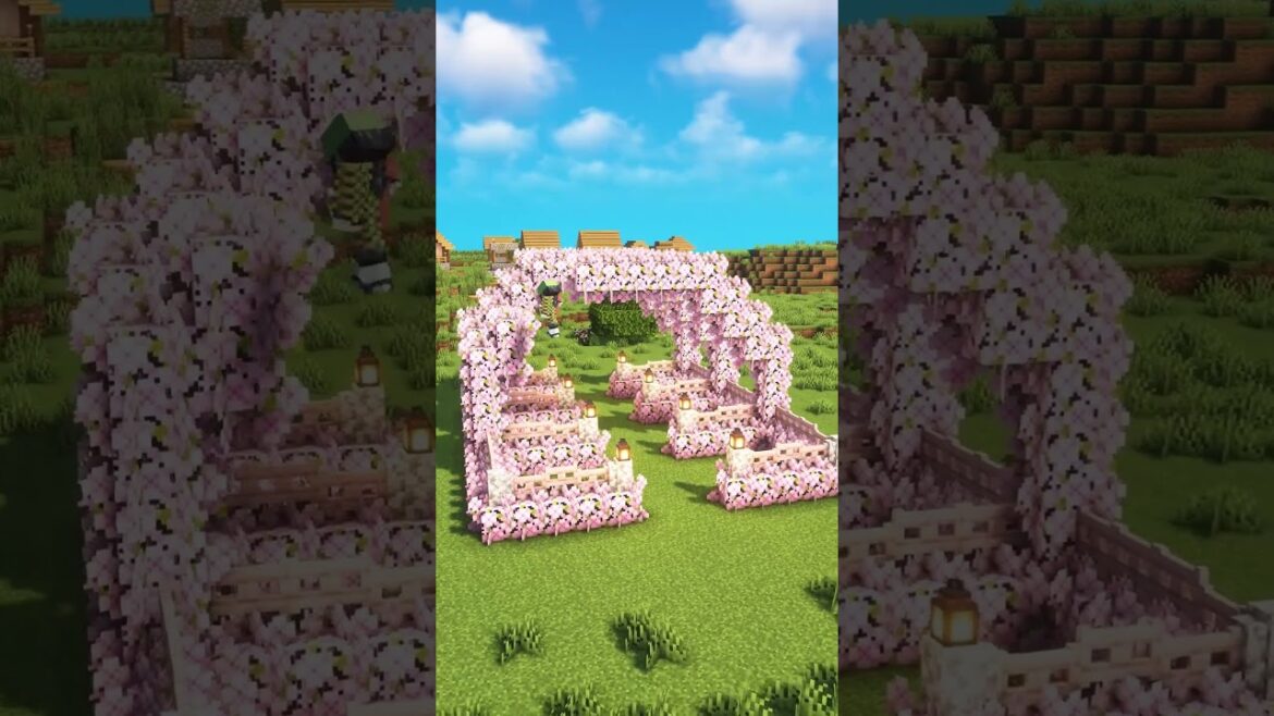 Minecraft Cherry Garden🌸 #shorts #minecraft Minecraft Cherry Garden🌸 #shorts #minecraft