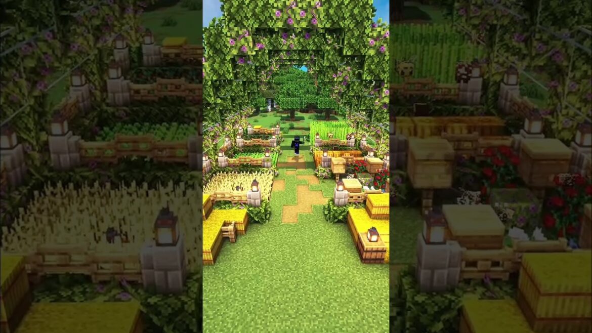 Minecraft Evergreen Garden 🏠#minecraft #shorts