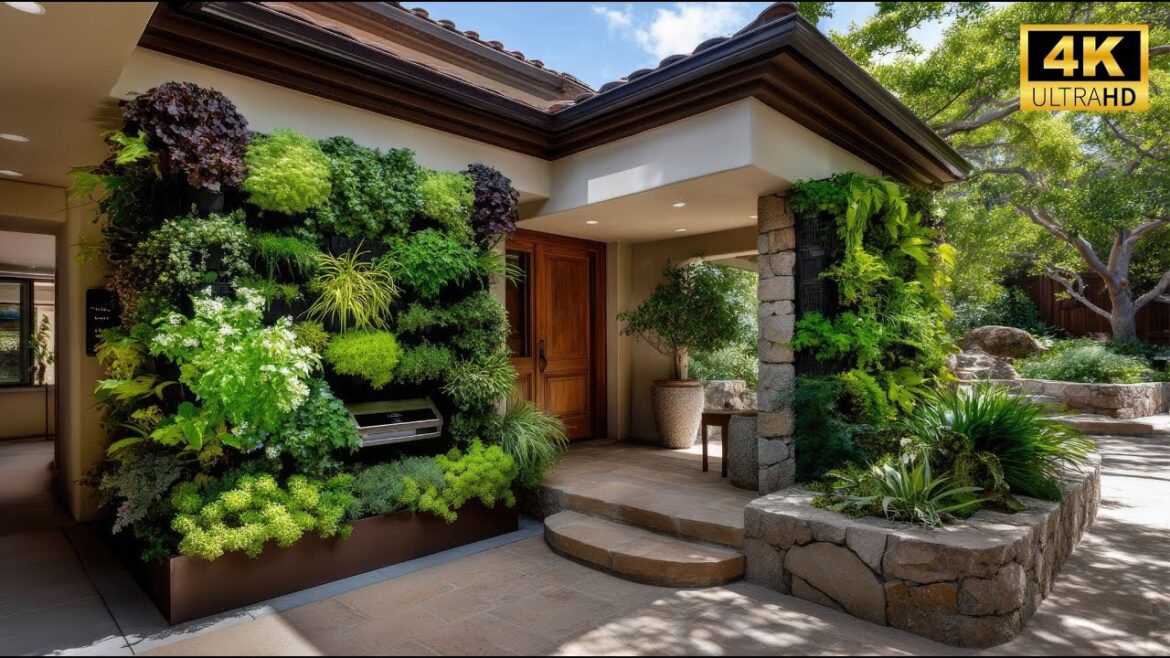 Vertical Garden Entryway | Small Front Yard Farmhouse Hacks to Maximize Space! | 4K