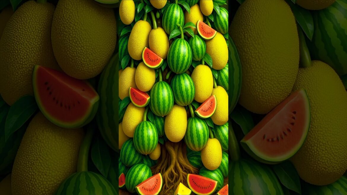 new method of growing and propagating hybrid watermelon and jackfruit fruit trees #garden #fruits new method of growing and propagating hybrid watermelon and jackfruit fruit trees #garden #fruits