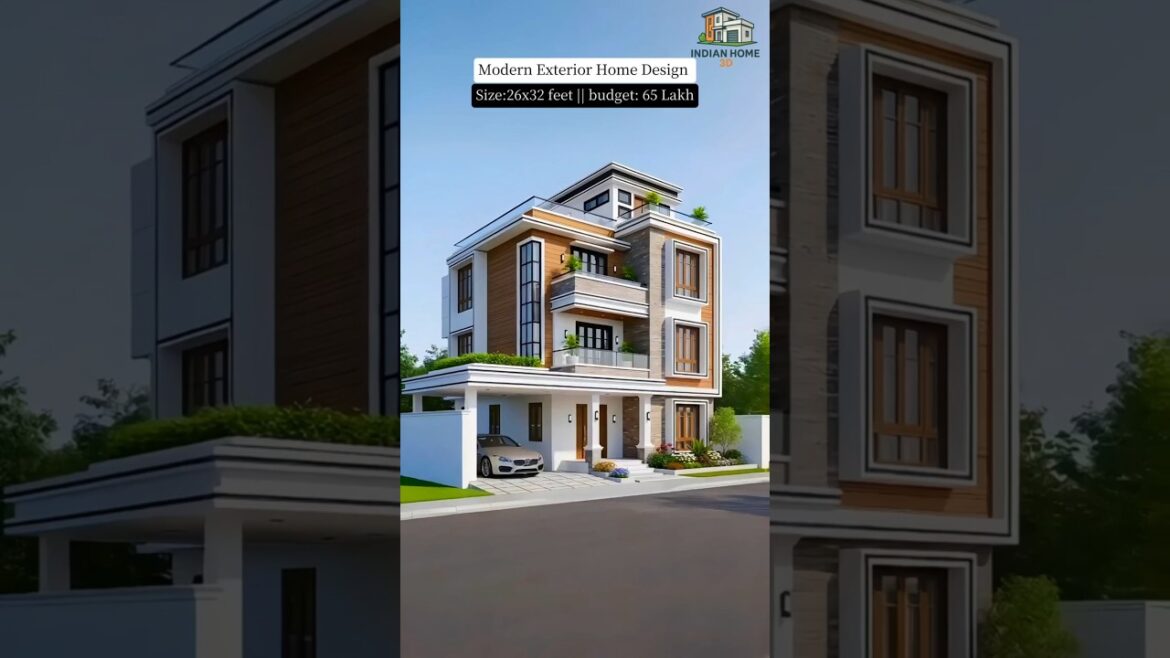 Modern 3 Storey Village House Design | 26×32 Feet Home Exterior | Budget 65 Lakh | #homedecor Modern 3 Storey Village House Design | 26x32 Feet Home Exterior | Budget 65 Lakh | #homedecor