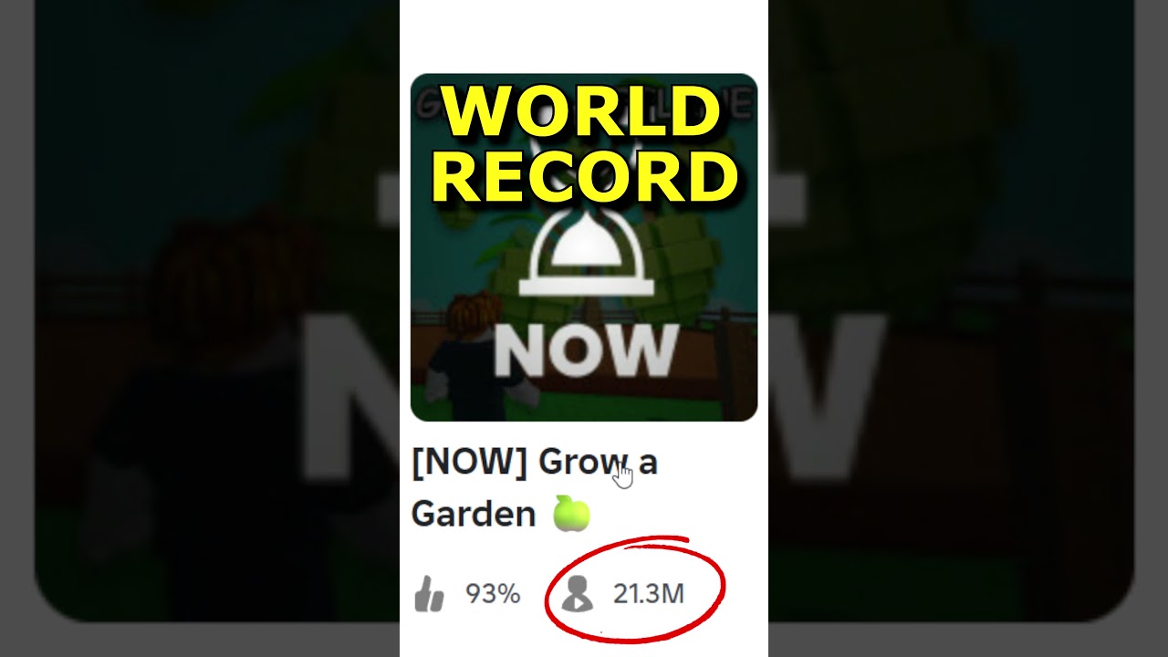 WORLD RECORD Grow A Garden 20 MILLION PLAYERS #growagarden - YouTube