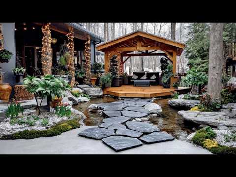 Lavish Small Front Yard Garden Landscaping with Elegant Ornamental Tree and Gazebo Lavish Small Front Yard Garden Landscaping with Elegant Ornamental Tree and Gazebo