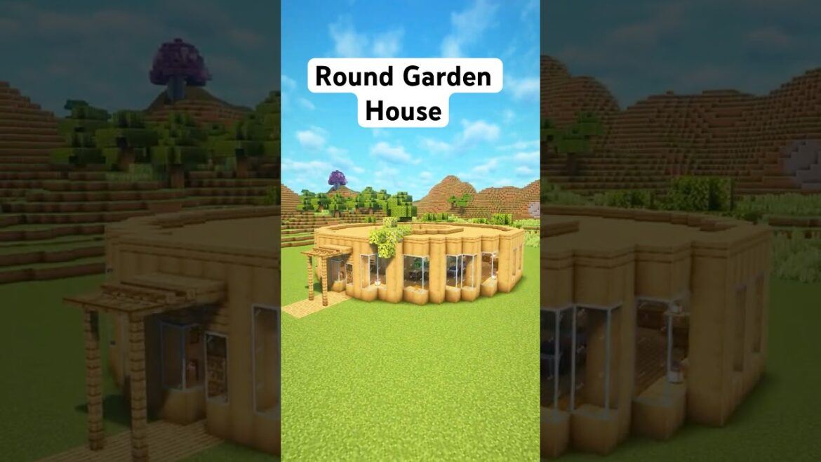 Minecraft Round Garden House #minecraft #tutorial #building  #starterbuild #shorts #roundhouse