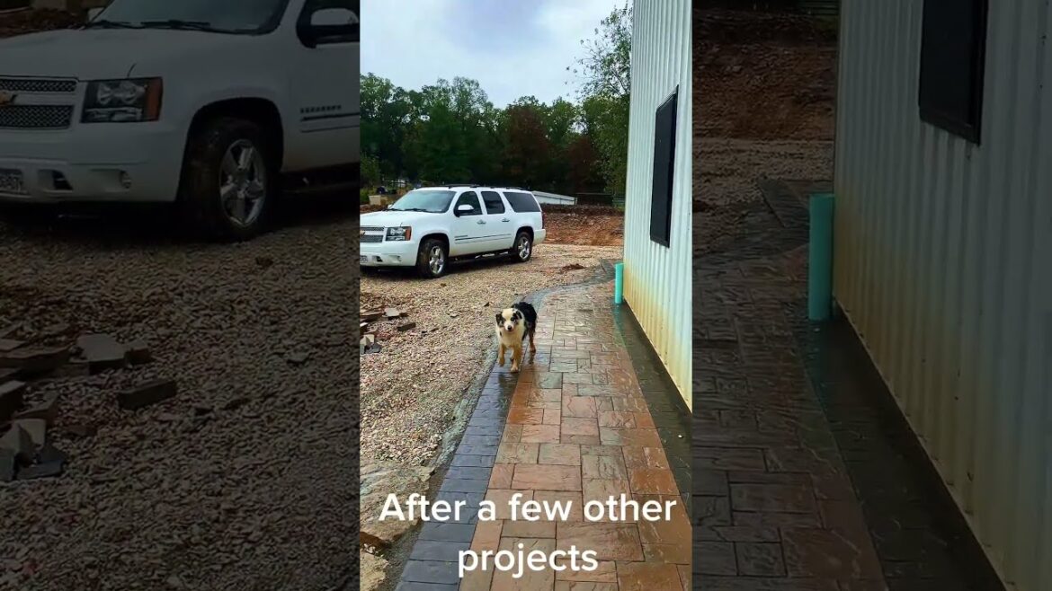 Natural stone walls, paver patio, and driveway. #hardscape #landscaping #backyard #hardscapedesign Natural stone walls, paver patio, and driveway. #hardscape #landscaping #backyard #hardscapedesign
