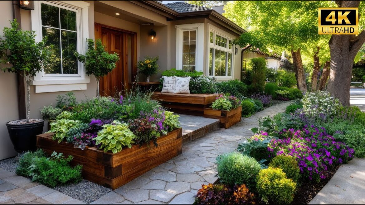 No-Dig Small Front Yard Garden | Farmhouse Entryway Planting Ideas on a Budget | 4K No-Dig Small Front Yard Garden | Farmhouse Entryway Planting Ideas on a Budget | 4K
