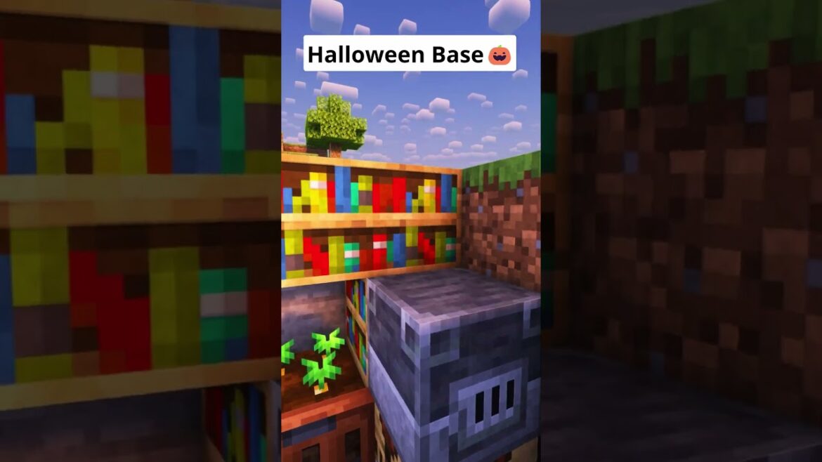 Minecraft Halloween Themed Starter Base🎃🏠 #shorts