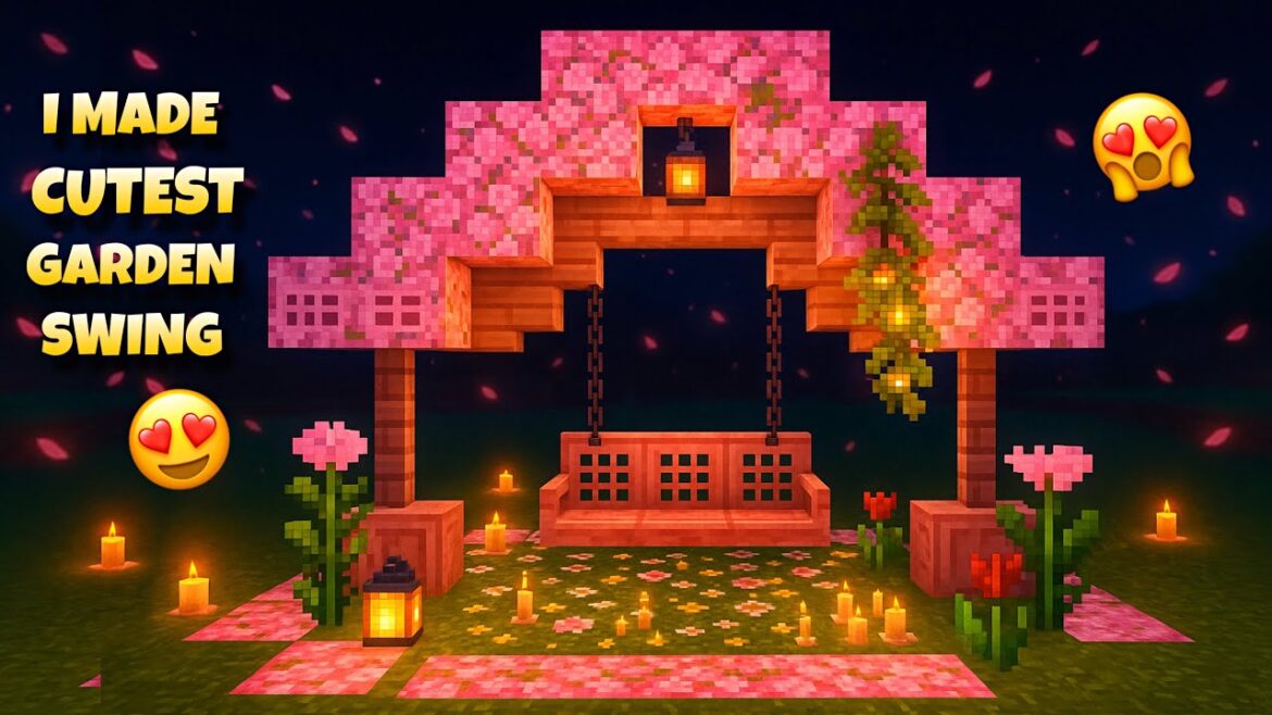 I MADE THE CUTEST CHERRY BLOSSOM GARDEN SWING IN MINECRAFT || MINECRAFT SURVIVAL SERIES I MADE THE CUTEST CHERRY BLOSSOM GARDEN SWING IN MINECRAFT || MINECRAFT SURVIVAL SERIES