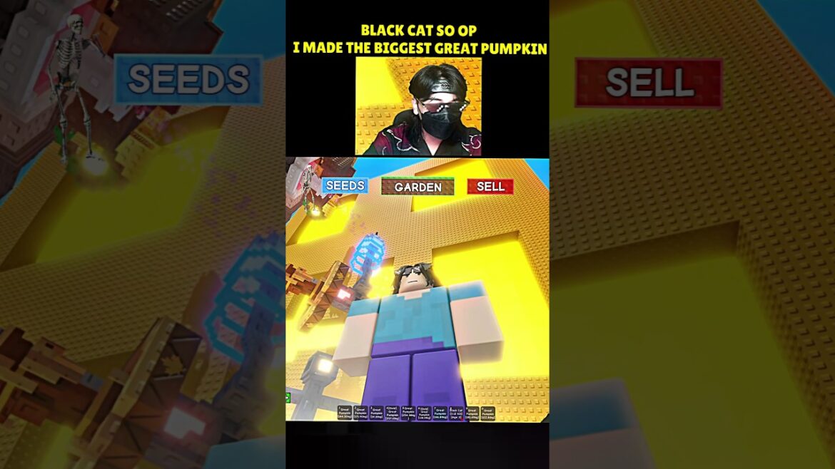 Black Cat so OP I Made the Biggest Great Pumpkin at Grow a Garden 🎃😱 #roblox #growagarden