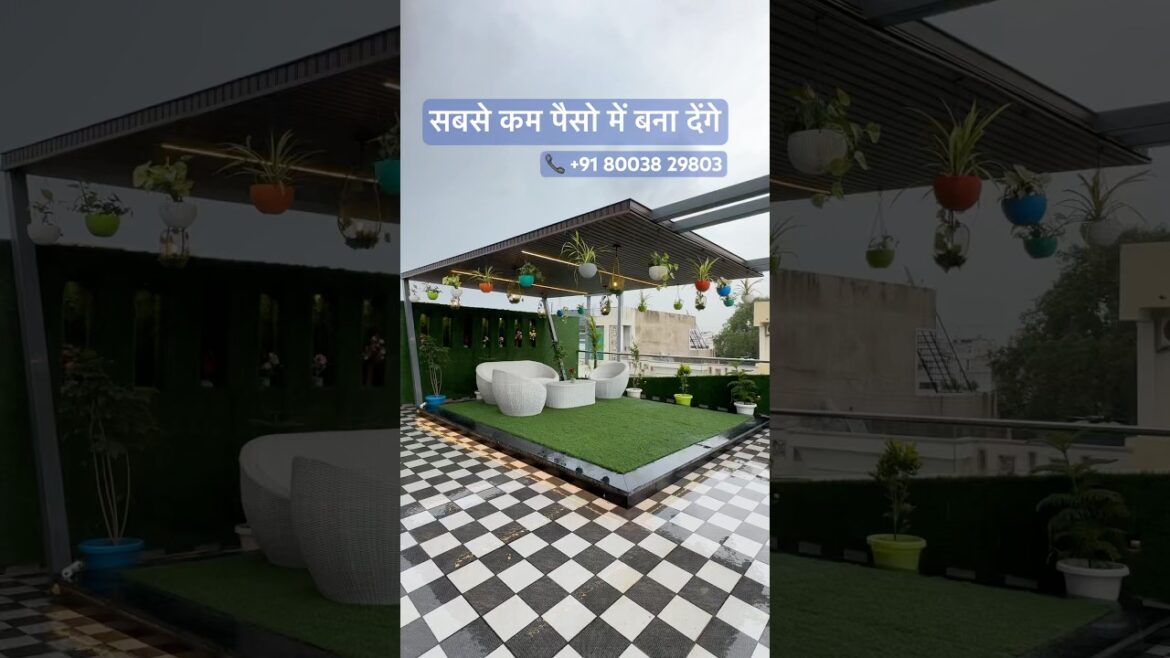 Rooftop Garden Design 🪴| Call 📞 +91 80038 29803 #rooftopgarden  #rooftop #garden #ytshorts