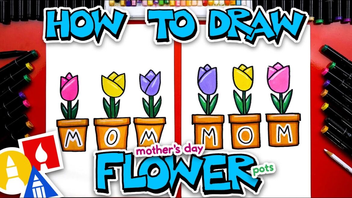 How To Draw Mother's Day Flower Pots