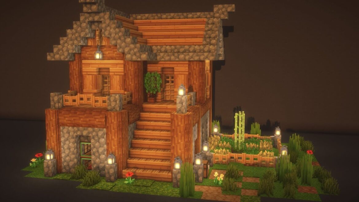 How to Build a 2 Story House in Minecraft with a Garden