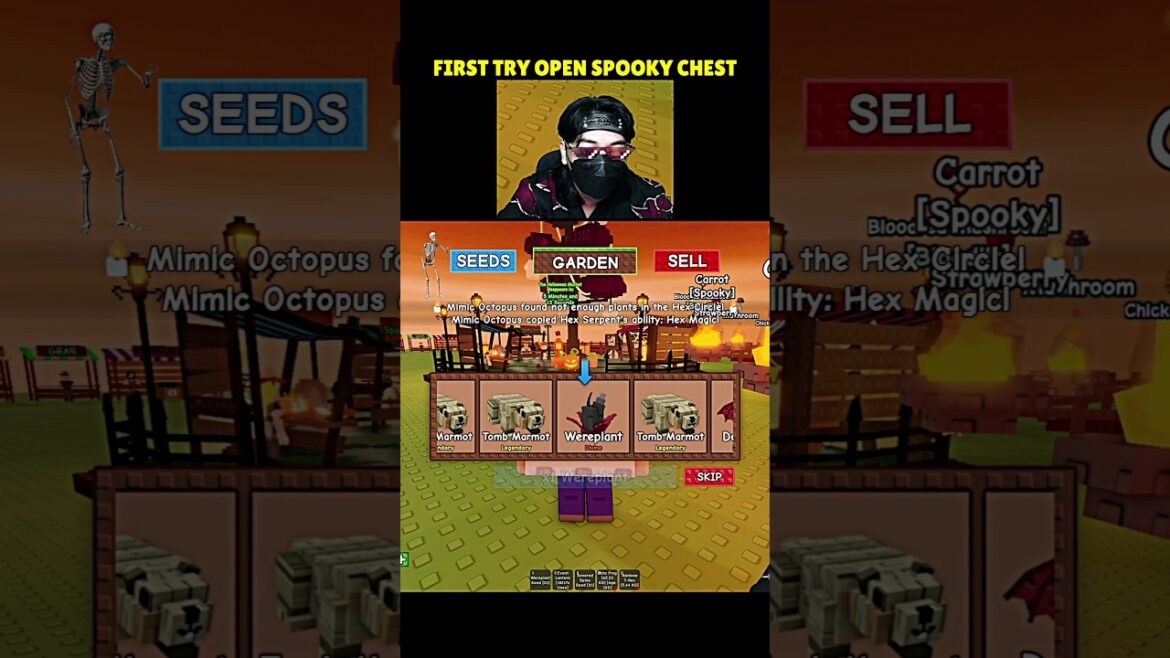 First Try Open New Spooky Chest at Grow a Garden 🐺🎃 #roblox #growagarden #denzzill