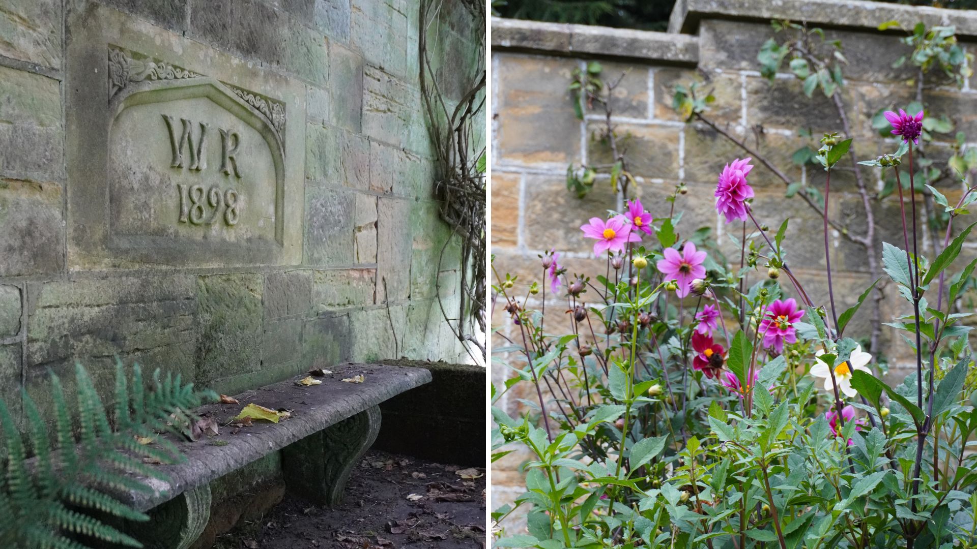 William Robinson initials in the kitchen garden