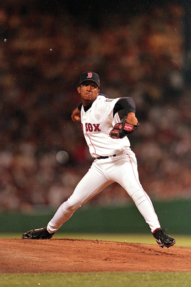 Pedro Martinez of the American League Team winds back to throw during the 1999 MLB All-Star Game.