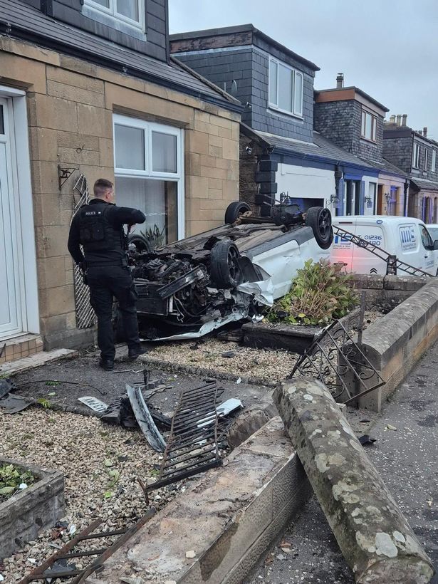 Police at the scene following the crash