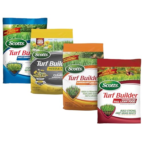 Scotts Turf Builder 4-Bag Bundle for Small Lawns With Halts Crabgrass Preventer, Weed &amp; Feed5, Summerguard and Winterguard