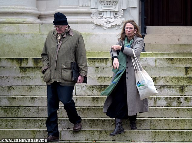 Defence chief Nicholas Prest, 71 (pictured, left) and his wife Anthea, 70 (pictured, right) leaving court