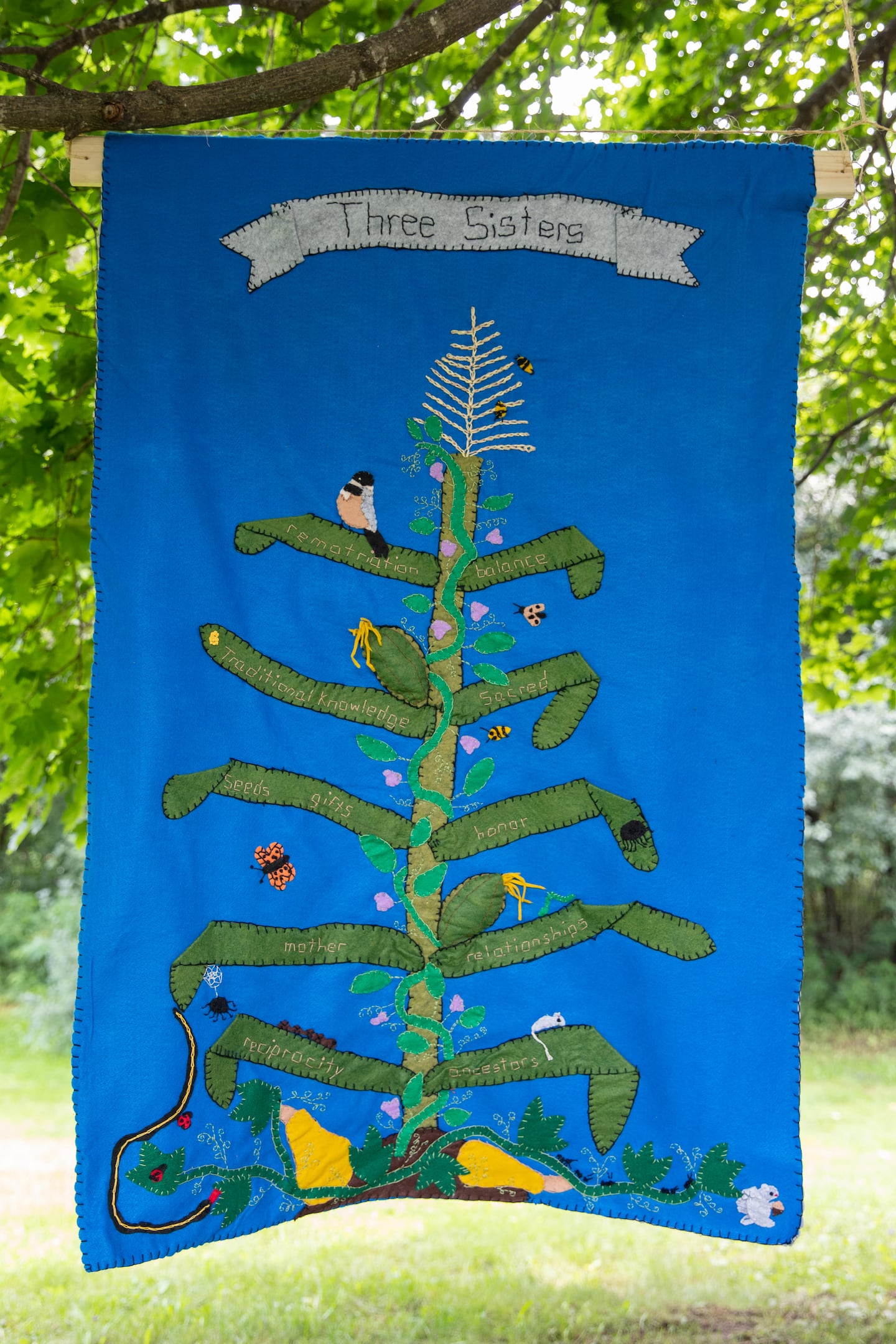 Art made by Judy Dow, the executive director of Gedakina.