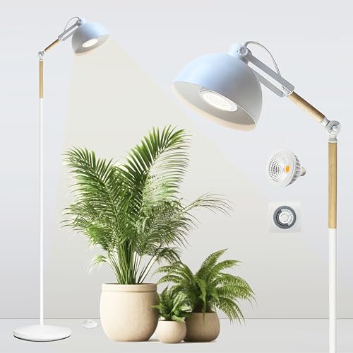 Valikiy Led Grow Light for Indoor Plants, 20w Adjustable Standing Grow Lamp With Rotatable Head, Foot Switch &amp; External Timer, Full Spectrum, Energy-Efficient &amp; 97+ Cri for Thriving, Lush Growth