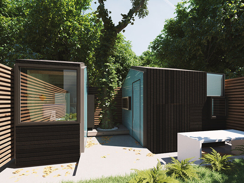 these modular, customizable cabins for work or play can be designed like minecraft