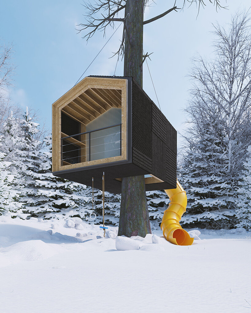 these modular, customizable cabins for work or play can be designed like minecraft