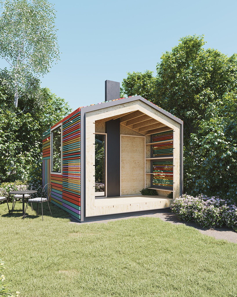 these modular, customizable cabins for work or play can be designed like minecraft