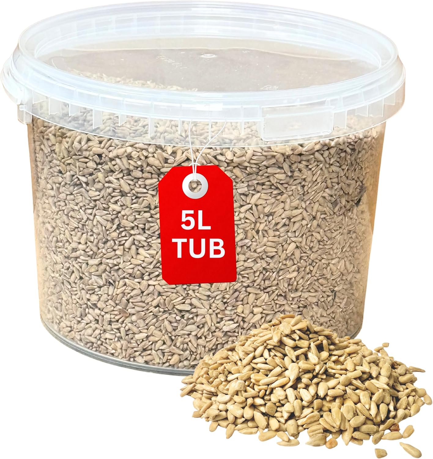 Beewarm Premium Wild Bird Food &ndash; Sunflowers Hearts for Garden Birds &ndash; High Energy Wild Food, No Mess Bird Feed for All Species (5l Tub, Sunflowers Hearts)