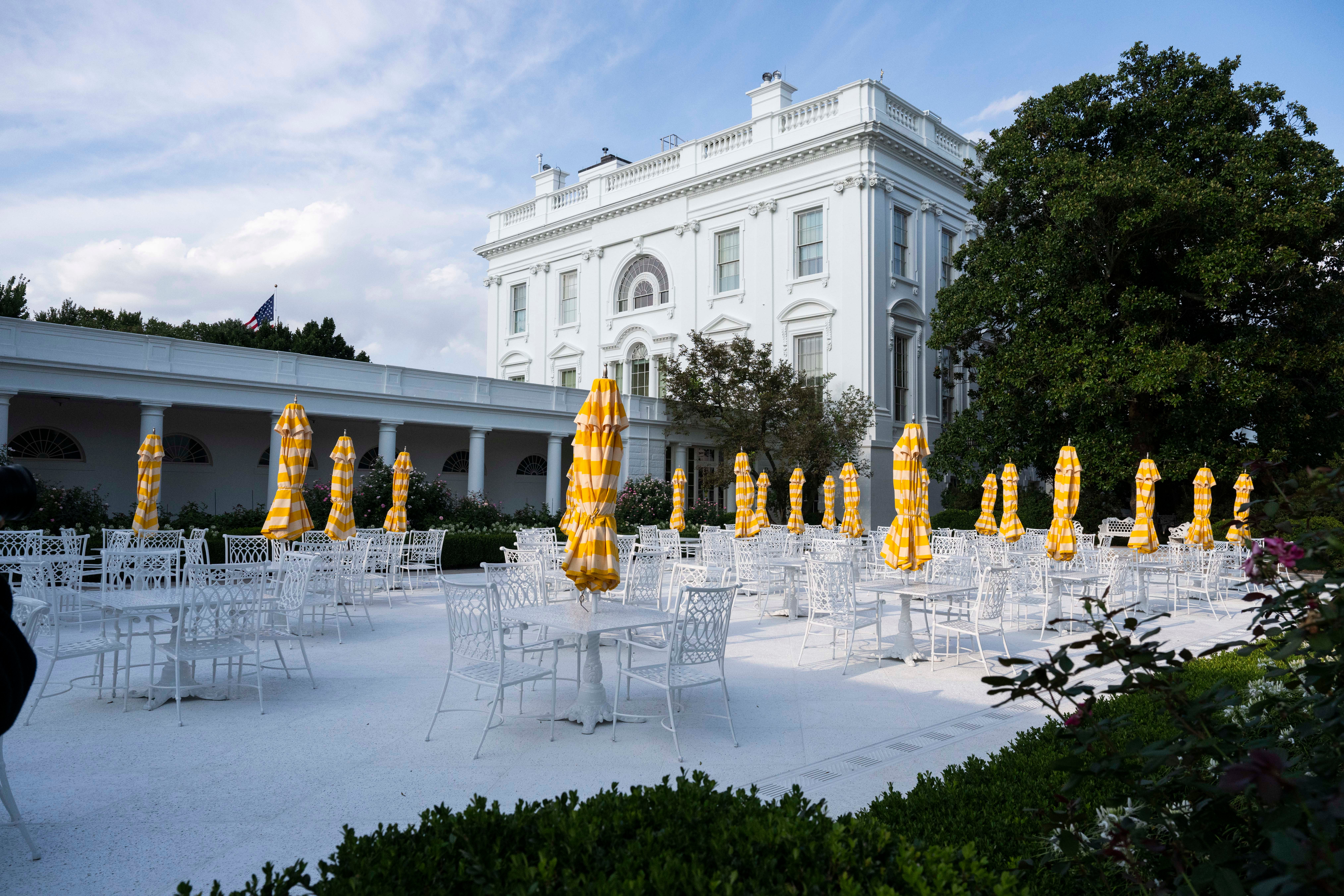 Trump transformed the Rose Garden into the ‘Rose Garden Club’ by paving over the grass