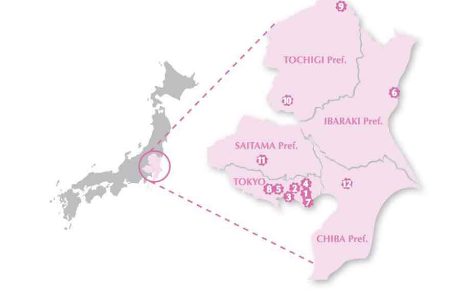 A map showing the locations in the article.
