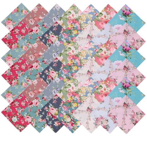 Nodsaw Vintage Floral Charm Packs for Quilting 5 Inch - 5x5 Charm Squares Precut Quilting Fabric - 100% Cotton Fabric Squares for Sewing Diy Patchwork (42pcs) &#65279;