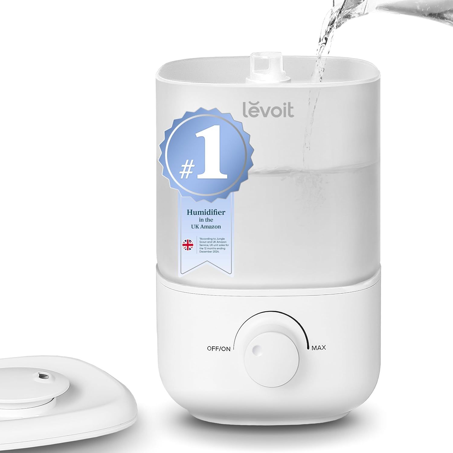 Levoit Humidifier for Bedroom, Ultra-Quiet 23db, Easy to Fill &amp; Clean, Cool Mist Air Humidifier for Home, Baby Nursery &amp; Plants With 360&deg; Rotation Nozzle, Auto Shut-Off and Top Fill, Up to 25h