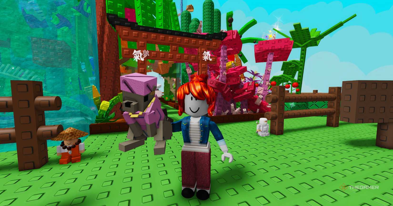 A player holding an idol chipmunk in Roblox Grow a Garden.