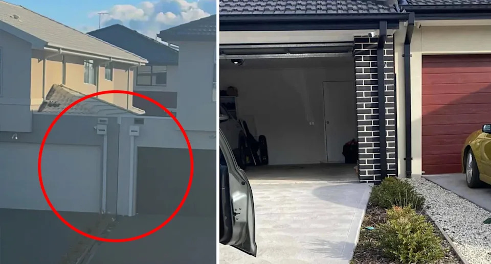 Two examples of homes built right beside each other, with properties touching. 