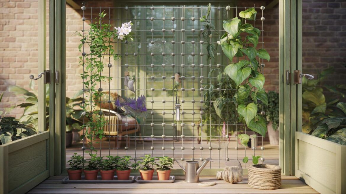 Build your own trellis for climbing plants and turn your conservatory into a green wall Build your own trellis for climbing plants and turn your conservatory into a green wall