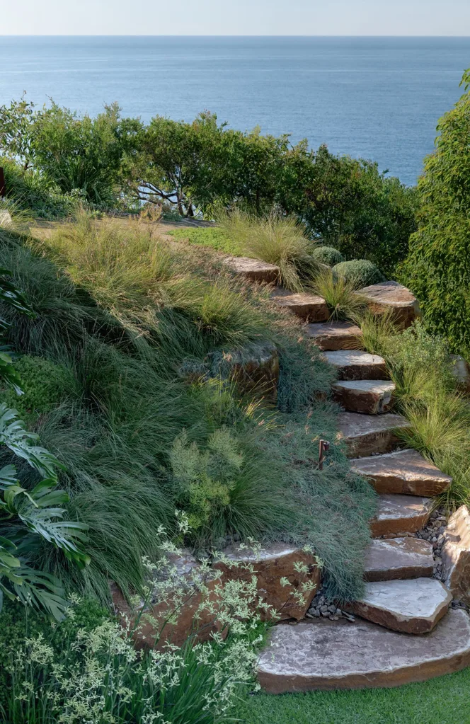 Avoca beach coastal garden stepping stones