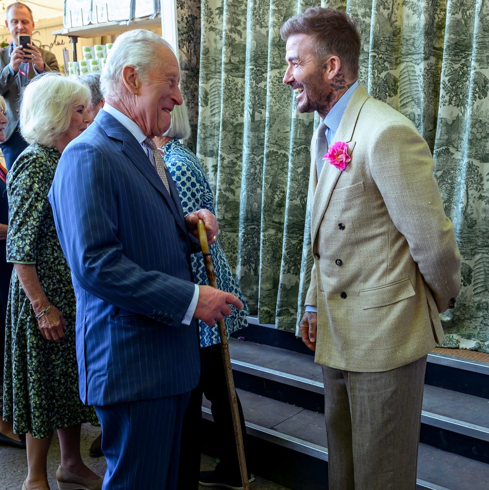David Beckham and King Charles at the RHS Chelsea Flower Show 2025 david beckham and king charles at the rhs chelsea flower show 2025