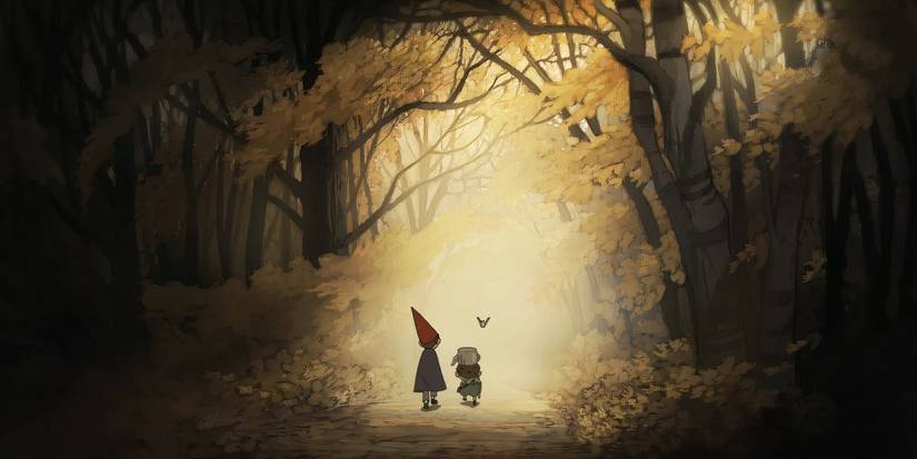 Wirt (Elijah Wood) and Gregory (Collin Dean) walking through the unknown in Over the Garden Wall