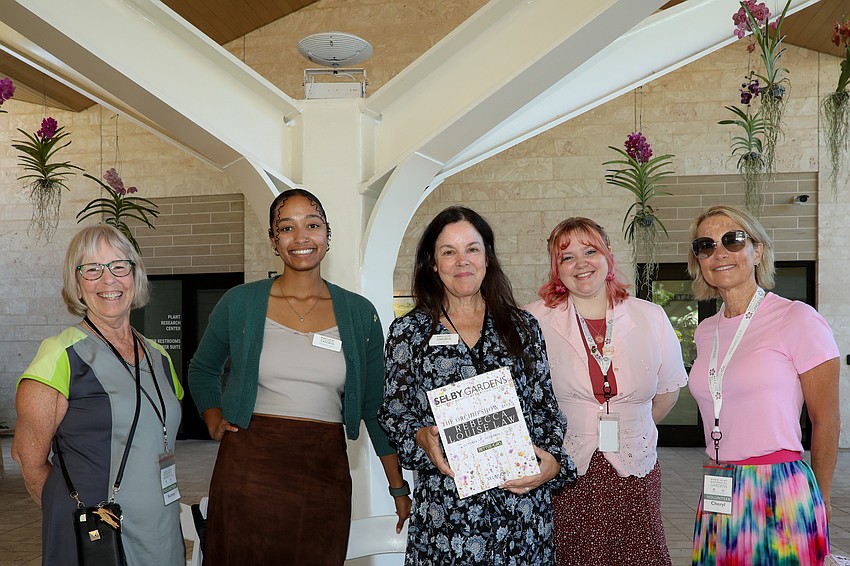 Karen Eberman, Korinna Perez, Caroline Villela, Briauna Berner and Cheryl Robertson greet 175 guests.