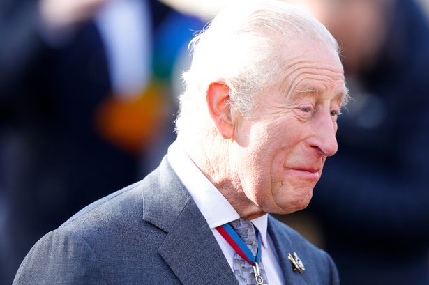 ALREWAS, STAFFORDSHIRE - OCTOBER 27: (EMBARGOED FOR PUBLICATION IN UK NEWSPAPERS UNTIL 24 HOURS AFTER CREATE DATE AND TIME) King Charles III attends the dedication ceremony for a new memorial to the Armed Forces LGBT+ community at the National Memorial Arboretum on October 27, 2025 in Alrewas, Staffordshire. The memorial, titled 'An Opened Letter' is the first to be dedicated to members of the LGBT+ community in the armed forces. Until 2000, it was illegal for members of the British Armed Forces to be openly gay. The memorial is dedicated to those who suffered under this law as well as those currently serving in the military. (Photo by Max Mumby/Indigo/Getty Images)