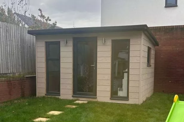 Wooden shed in a back garden