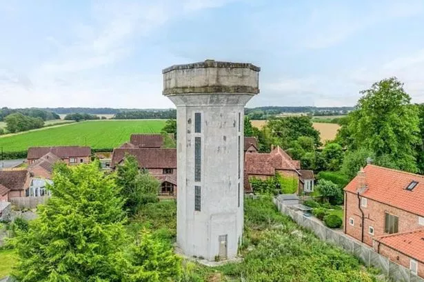 A four-storey water tower near York has been put on the market for £200,000
