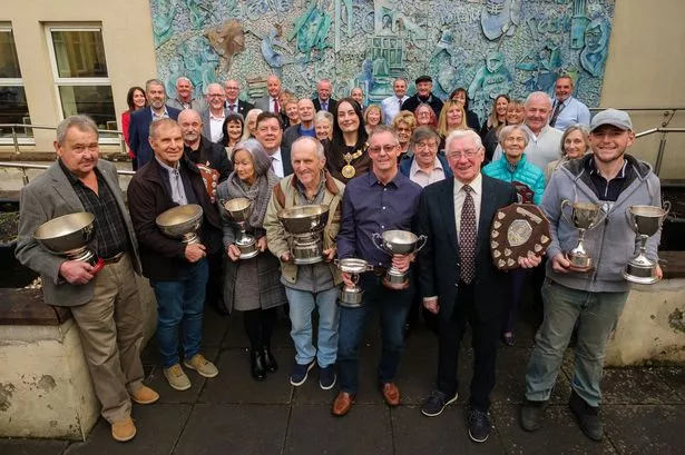 The prize winners show off their awards after the ceremony in Kilmarnock 