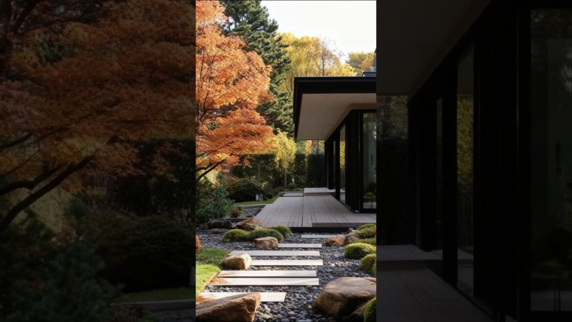 Zen Garden Pathway: Modern Japanese Design & Autumn Beauty!