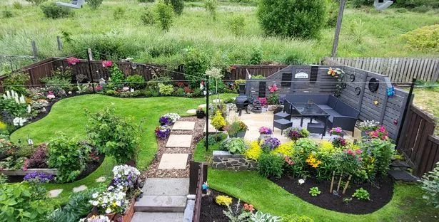 Pictured is Mr Dorrian's award-winning back garden  