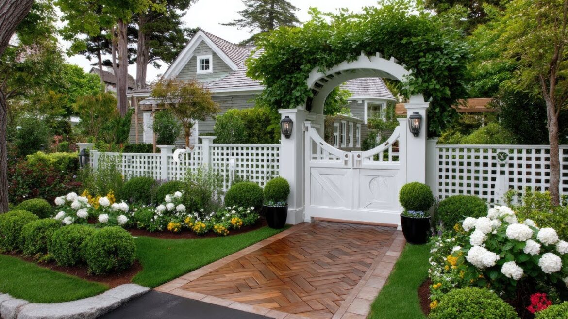 Stylish Entryway Inspiration | Small Front Yard Gardens with Elegant Arches & Gates