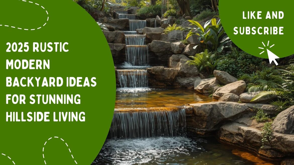 2025 Sloped Backyard Landscape with Tropical Hillside Serenity Timeless Rustic Modern